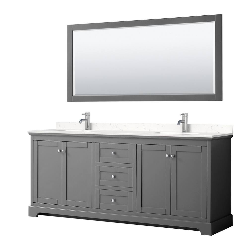 Wyndham Collection Avery 80" Free Standing Double Basin Vanity Set