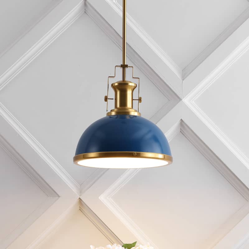 Deere Adjustable Iron/Glass Vintage LED Dome Pendant, by JONATHAN Y