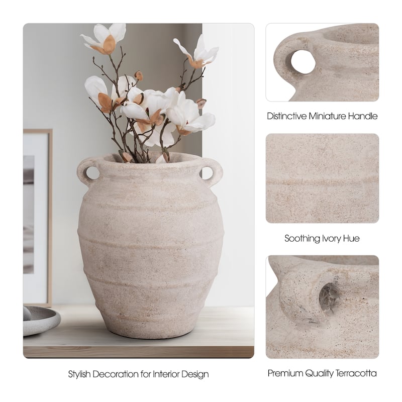 Sagebrook Home Artisan-inspired Ceramic Vase, Exquisite Earthen Variant, Perfect for Home Decor Enthusiasts