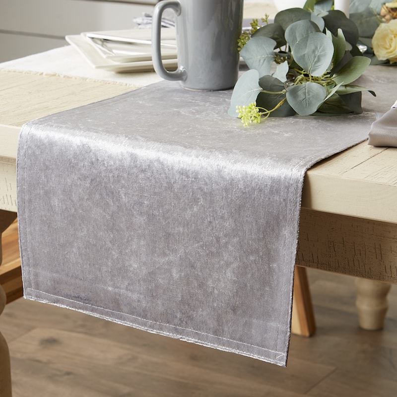 DII Black Velvet Table Runner