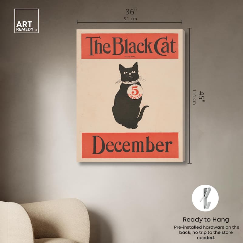 The Black Cat December 1890 Canvas by Art Remedy, Gallery Wrapped