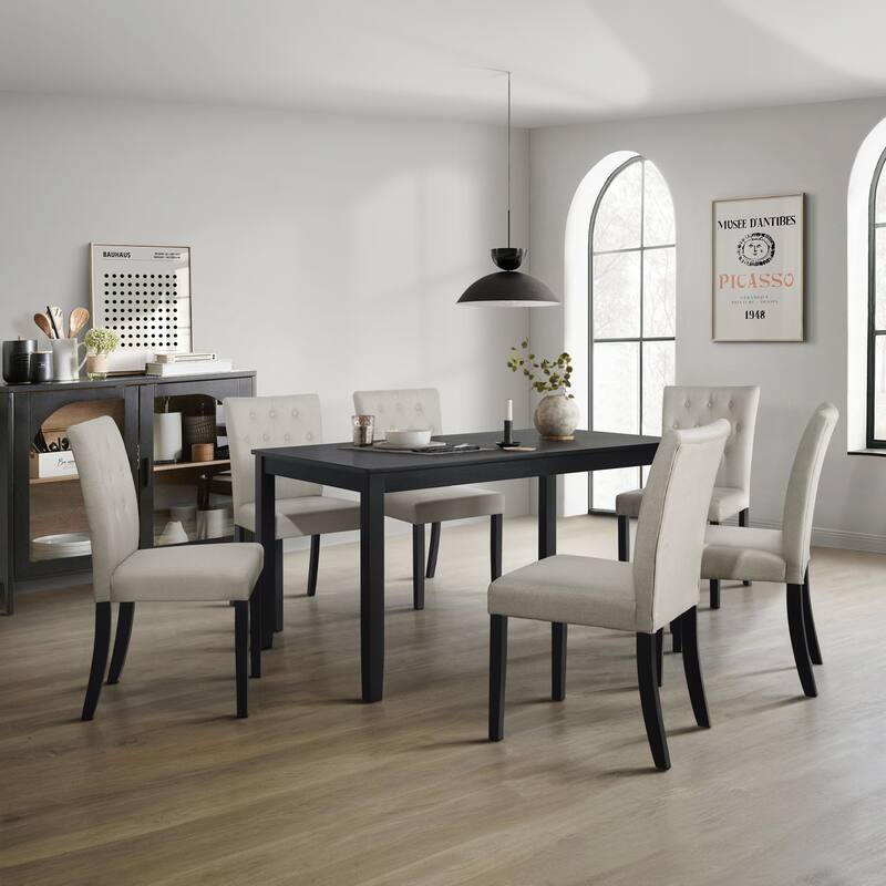 CraftPorch Glam 7-Piece Wooden Dining Chair