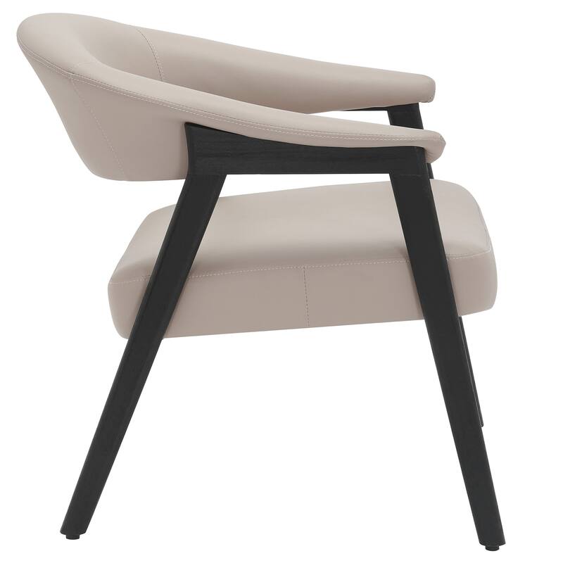 Modern Faux Leather and Solid Wood Accent Chair