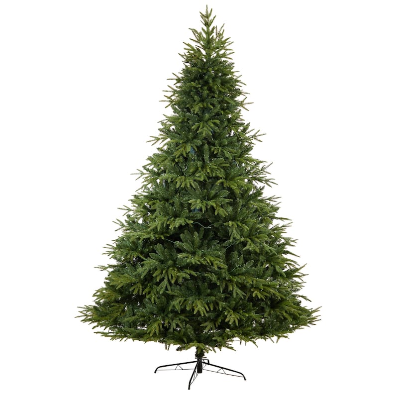 9ft. Fir Look Artificial Christmas Tree with 900 Multi LED Lights & 4600 Branches - Majestic Holiday X-Mas Centerpiece