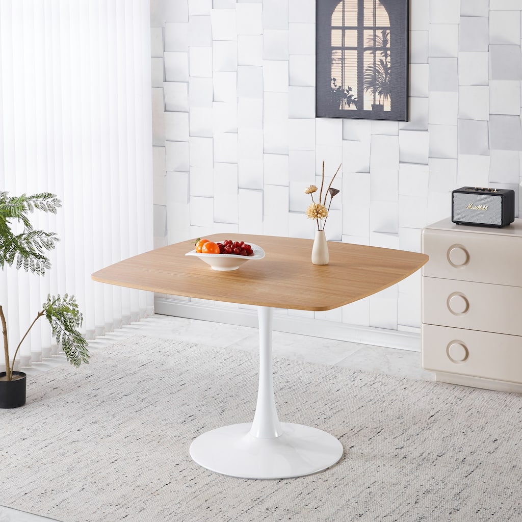42.12 inch Modern Dining Table - Easy Assembly & Sturdy Metal Legs