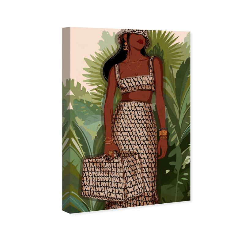 Wynwood Studio Canvas Fashion and Glam Out of the Boutique Green and Light Brown Modern & Contemporary Wall Art Canvas Print