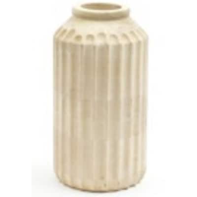 Large Bleached Mango Wood Vase - 14" - Beige