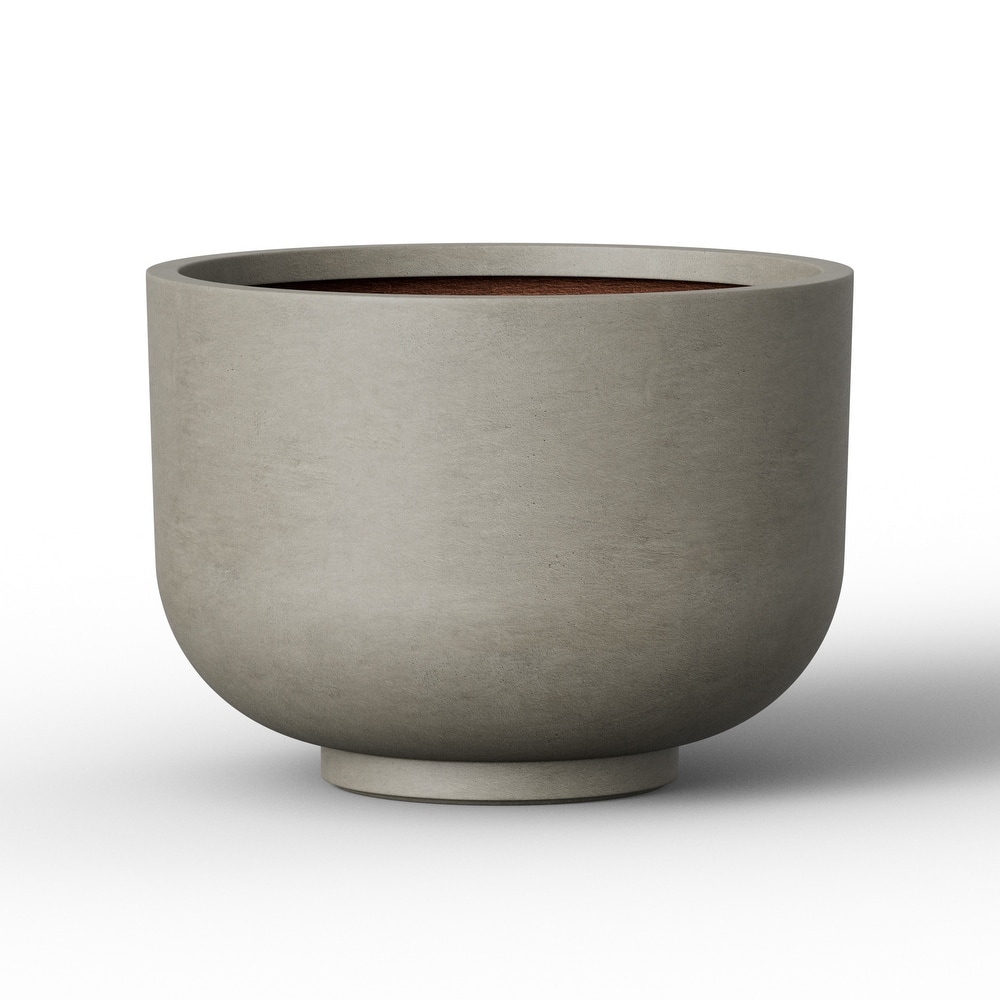 Concrete Planter / Pot Lightweight Planter Bowl with Drainage Holes