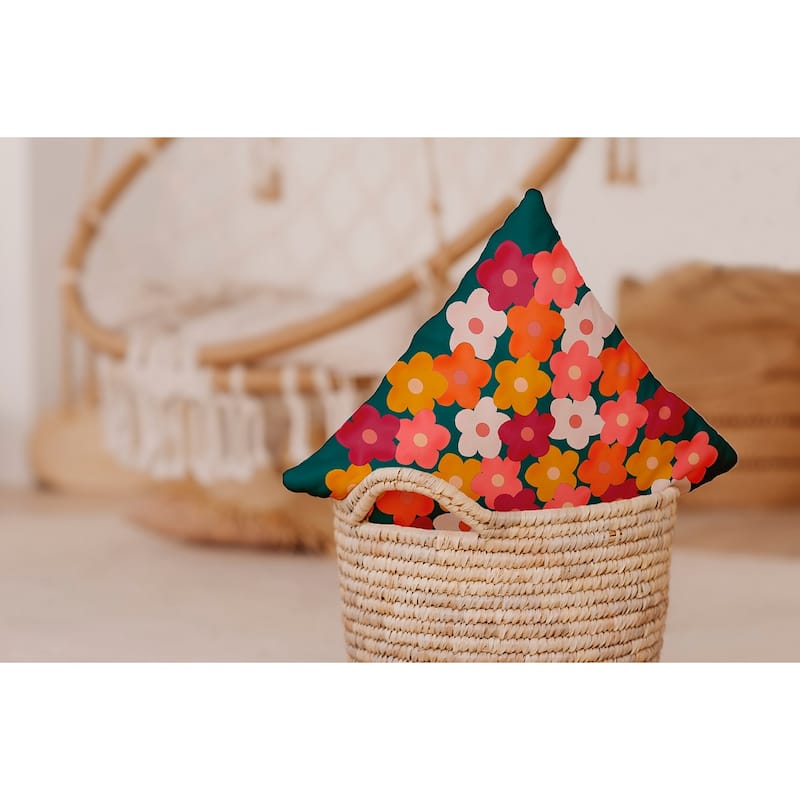 Flower Stack Indoor/Outdoor Throw Pillow