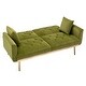 preview thumbnail 4 of 23, Velvet Futon Sofa Bed with Two Pillows, Convertible Couch for Living Room and Bedroom