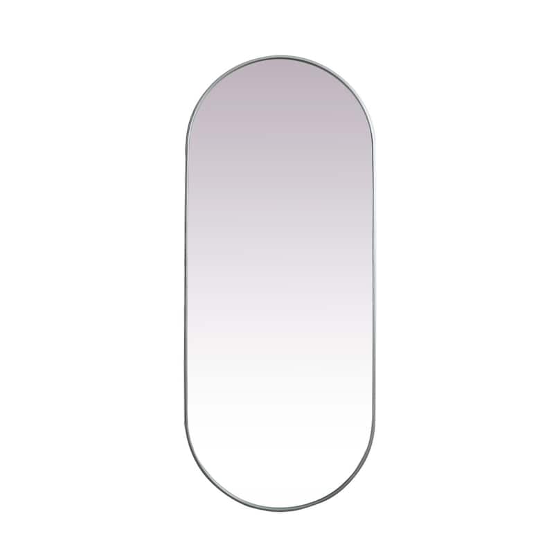 Indigo Home Metal Frame Oval Mirror 30x72 Inch - Silver