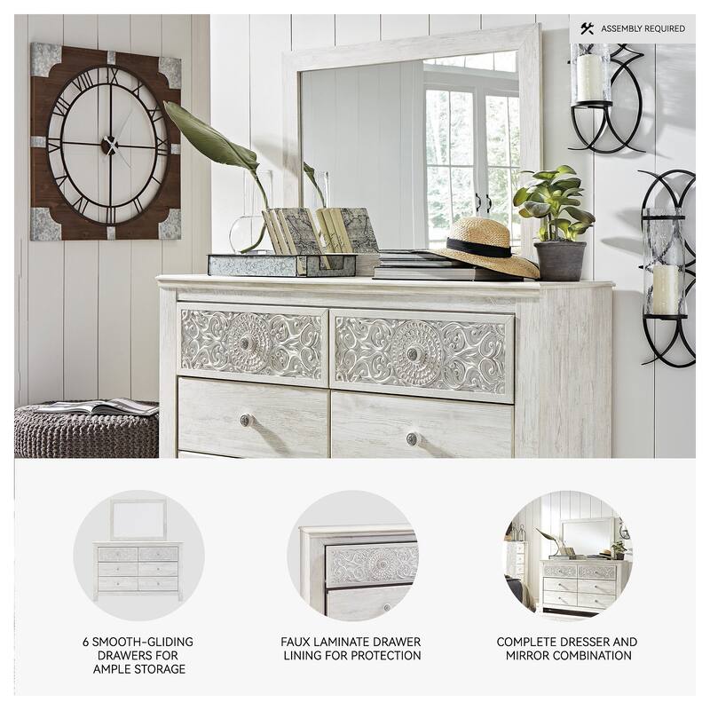 Signature Design by Ashley Paxberry White Dresser and Mirror