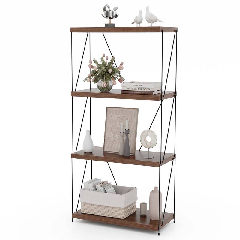 Costway 1/2 PCS 4-Tier Multipurpose Display Rack Freestanding Bookcase - 1 PCS