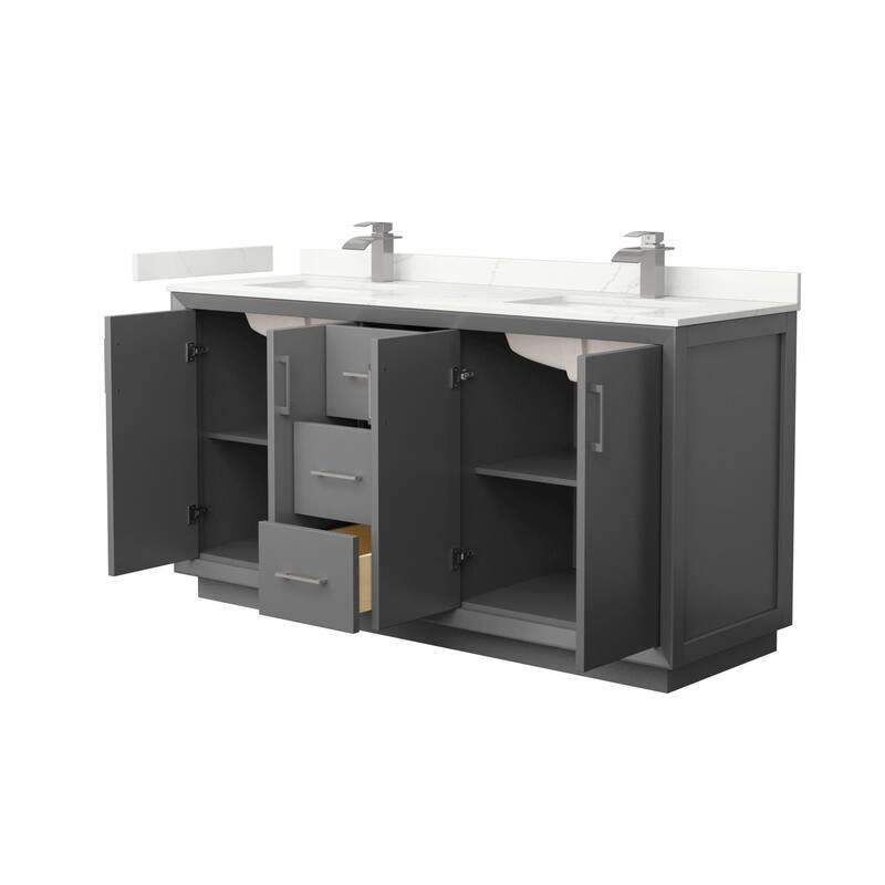 Wyndham Collection WCF414166D-QTZ-UNSMXX Strada 66" Free Standing