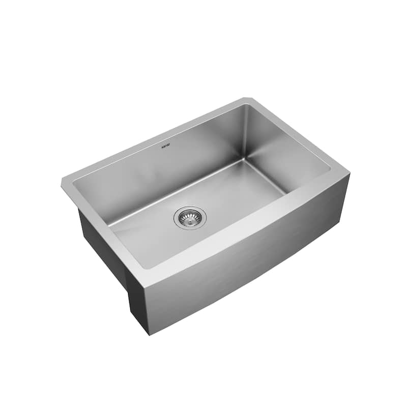 Karran Farmhouse Apron Stainless Steel 30 in. Single Bowl Sink Kit