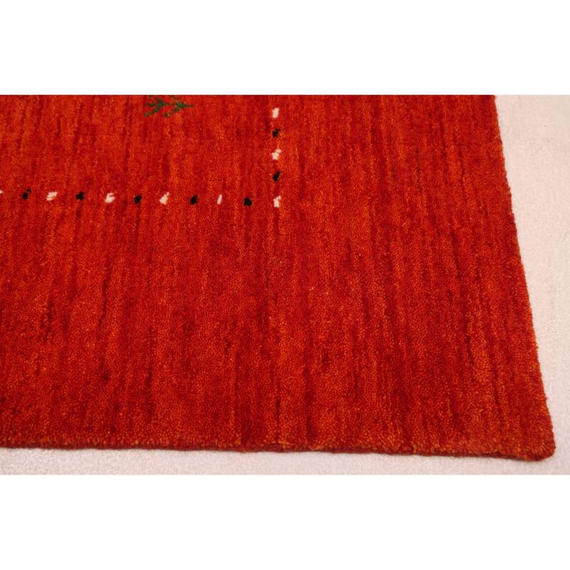 ECARPETGALLERY Hand Loomed Kashkuli Gabbeh Light Red Wool Rug - 5'1 x 7'10