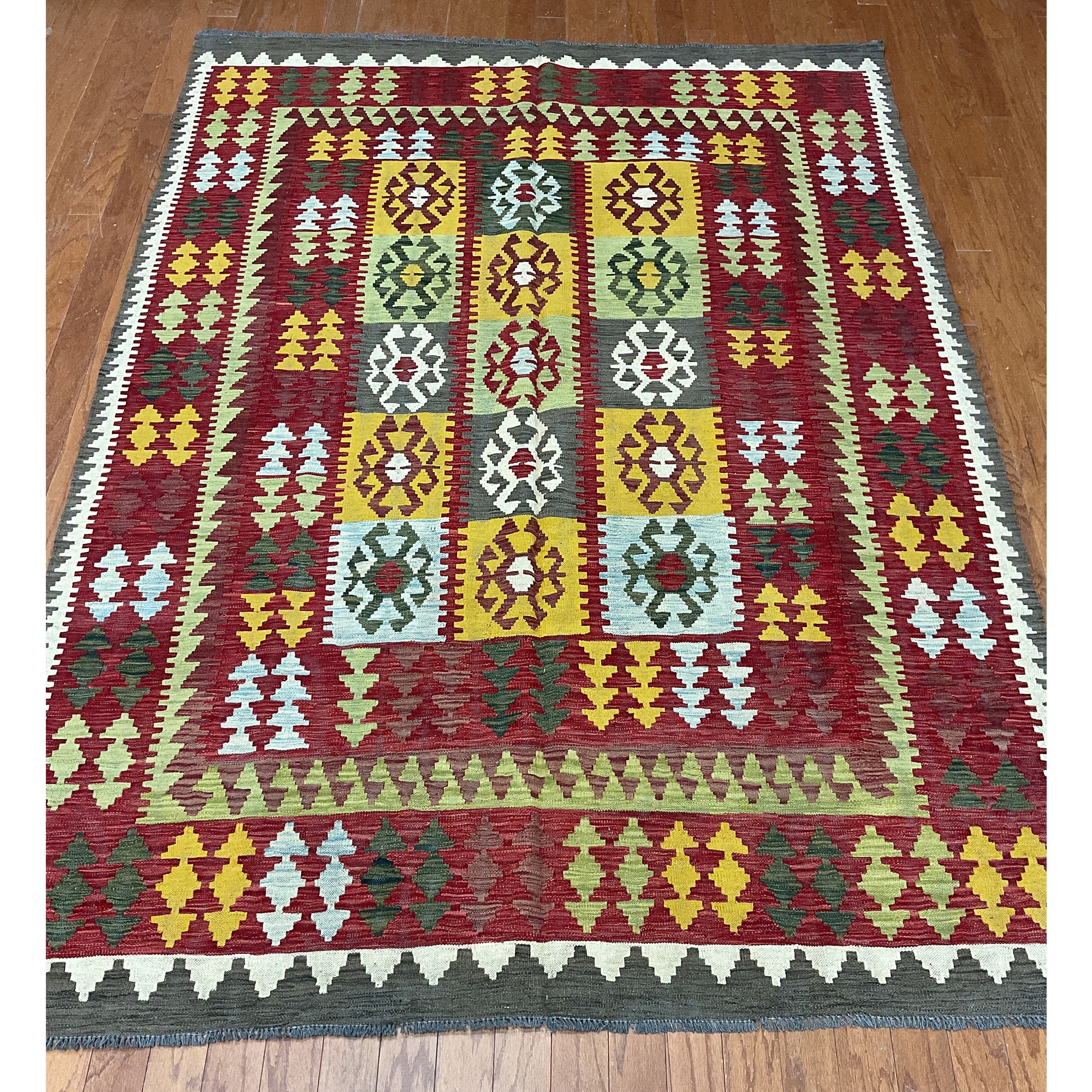 HERAT ORIENTAL Hand-woven Kilim Wool Rug - 5'7" x 7'8"