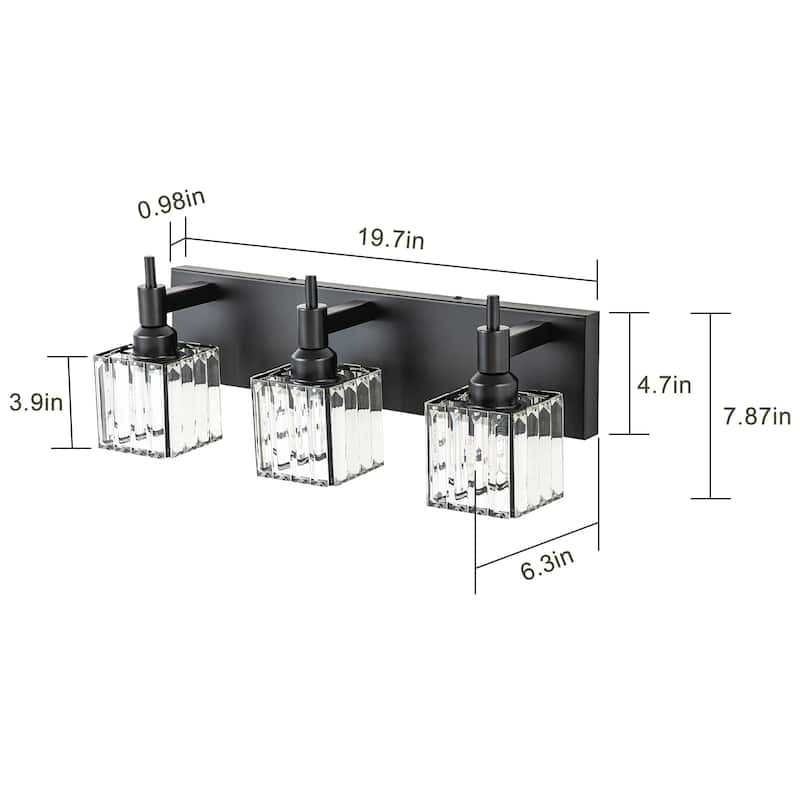 2/3/4-Light Modern Bathroom Crystal Vanity Light Wall Sconces