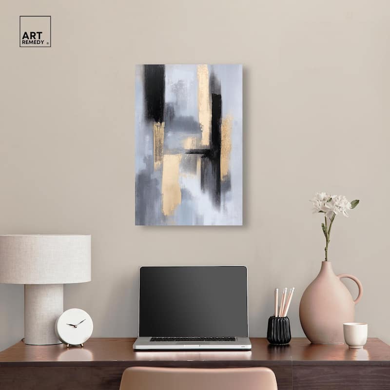 Onyx and Aureolin I Canvas by Art Remedy, Gallery Wrapped