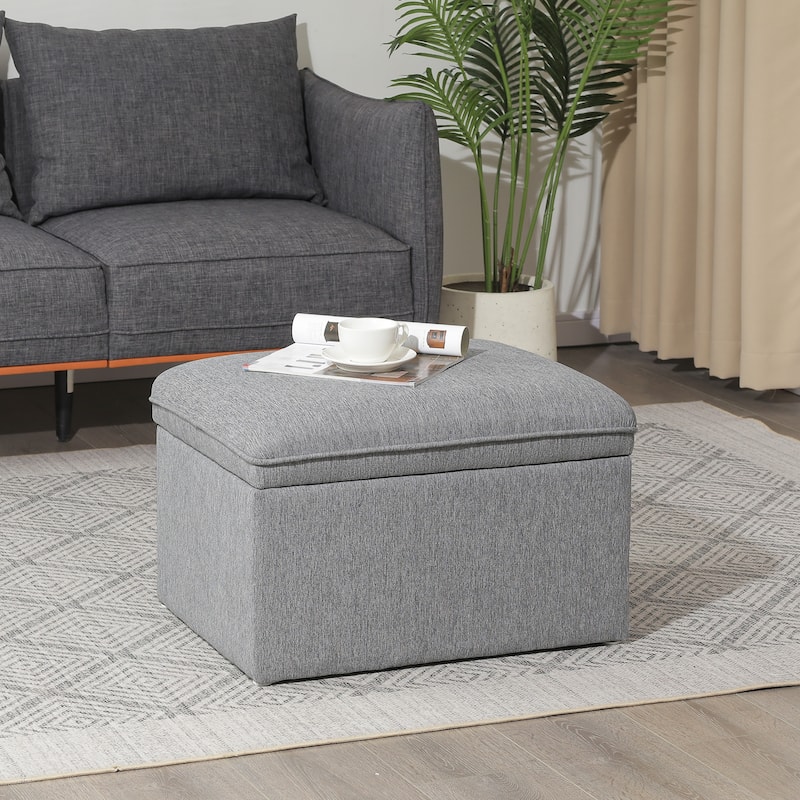 Adeco 24" Linen Storage Ottoman Bench