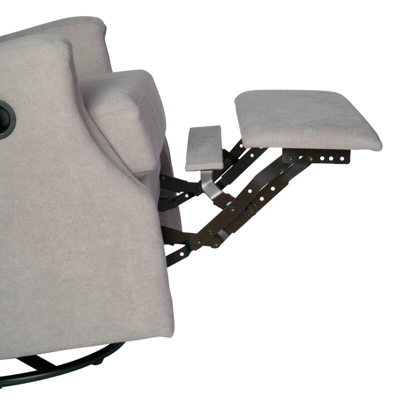 Wingback Upholstered Manual Recline Rocking Swivel Glider Chair