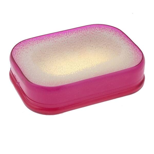 Unique Bargains 14cm x 10.3cm Red Soft Plastic Hollow Out Bottom Soap