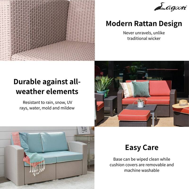 Magnolia Resin All-Weather Loveseat with Cushions