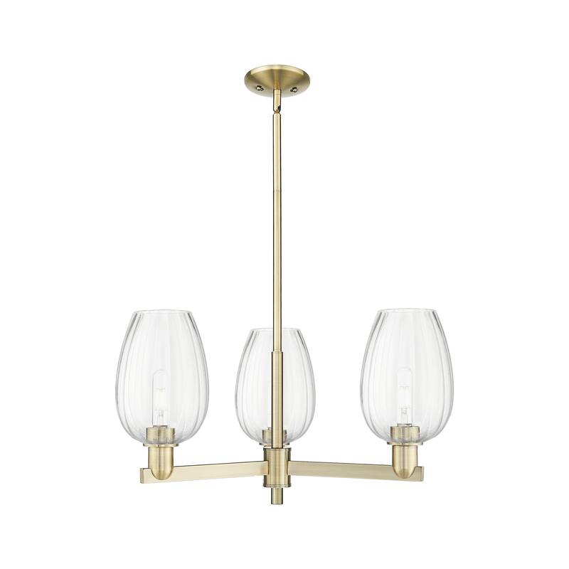Innovations Lighting Downtown Urban - Preston - 3 Light 18" Flute Shade Stem Hung Chandelier