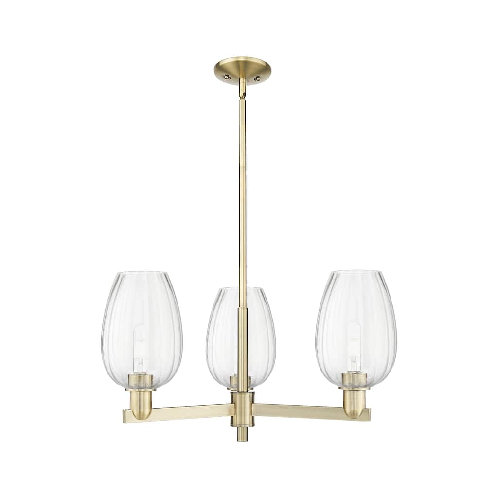 Innovations Lighting Downtown Urban - Preston - 3 Light 18" Flute Shade Stem Hung Chandelier