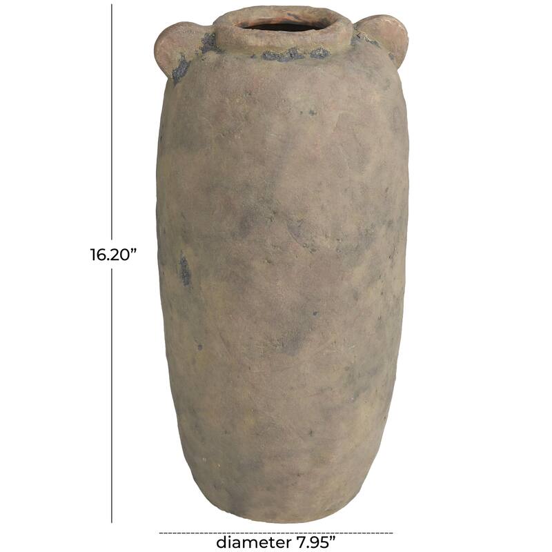 Ceramic Distressed Terracotta Decorative Vase - Brown - Roche River Decor
