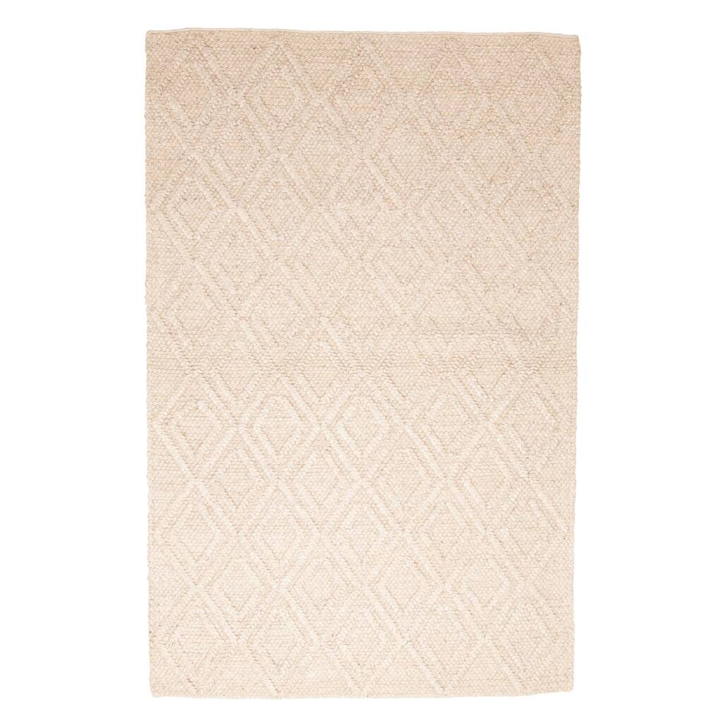 ECARPETGALLERY Braid weave Sienna Beige Wool Rug - 5'0 x 7'10