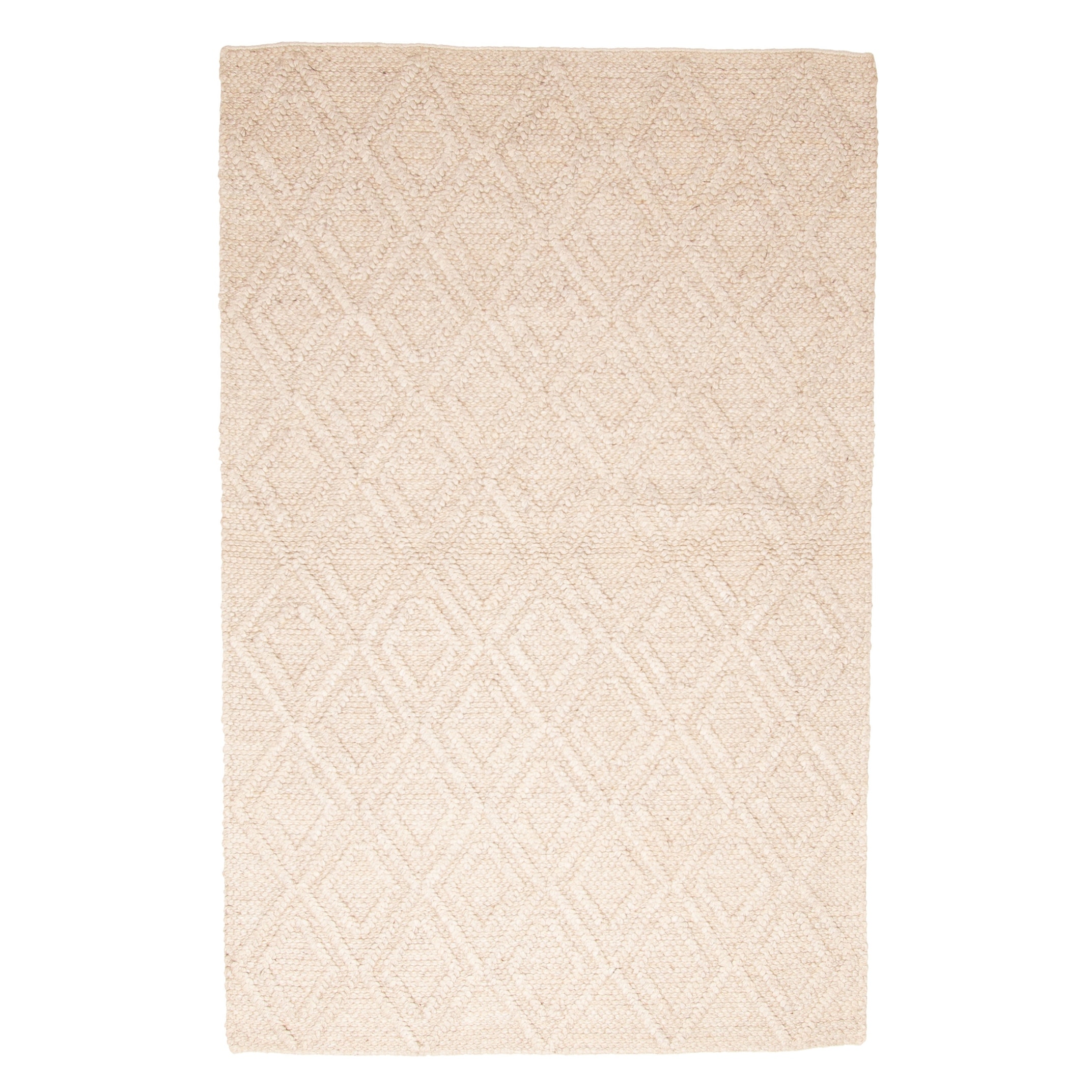 ECARPETGALLERY Braid weave Sienna Beige Wool Rug - 5'0 x 7'10