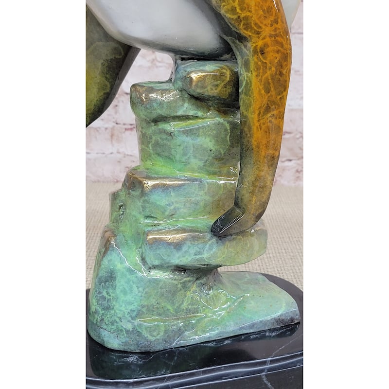 Bronze Metal Cougar Mountain Lion W/ Glazed Patina Finish Statue Sculpture Limited Edition 14 Inches X 10 Inches