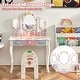 preview thumbnail 6 of 8, Costway Kids Vanity Princess Makeup Dressing Table Chair Set w/ - See Details