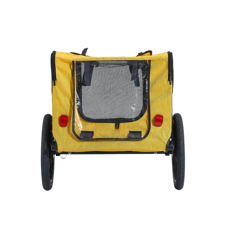 Yellow Heavy Duty Foldable Utility Pet Stroller with Dog Carriers