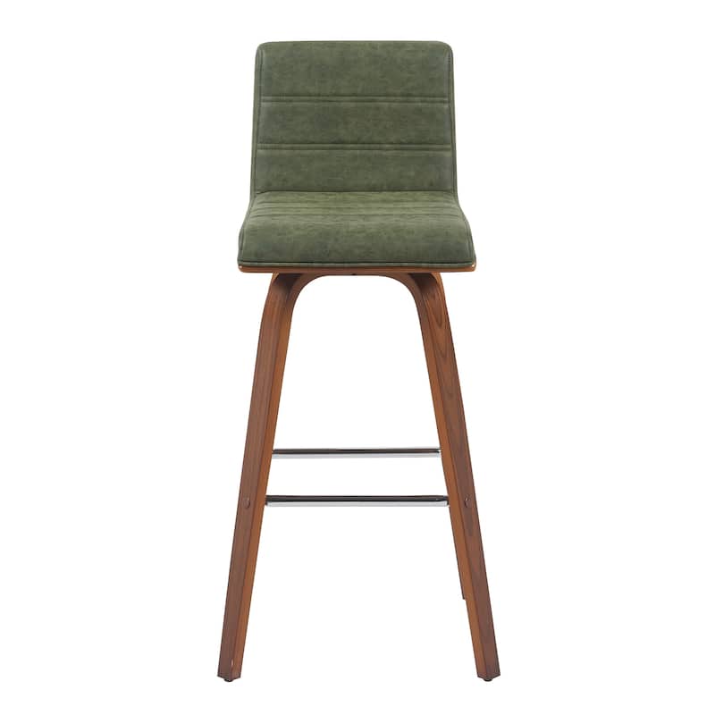 Skara Swivel Bar Stool, Upholstered Bar Height Chair with Bentwood Frame