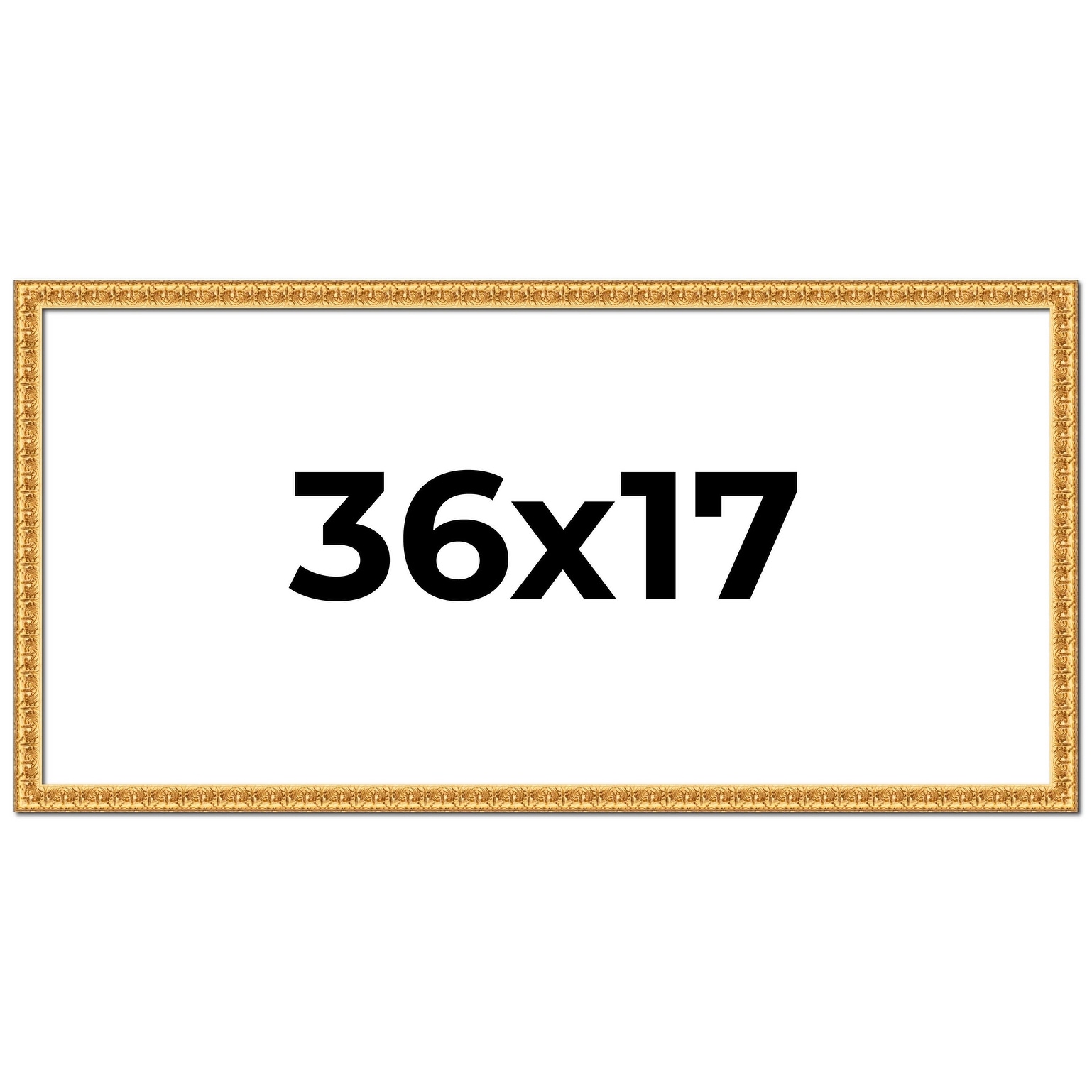 36x17 Frame Gold Real Wood Picture Frame Width 1 inches | Interior