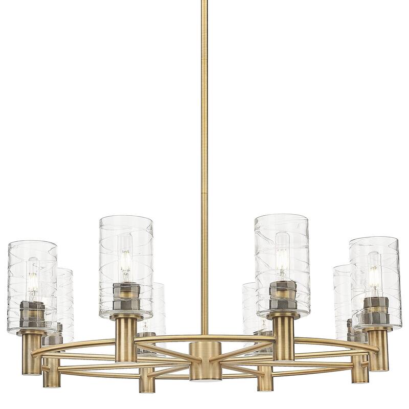 Innovations Lighting 434-8CR-10-32 Crown Point Chandelier Crown Point - Brushed Brass / Deco Swirl
