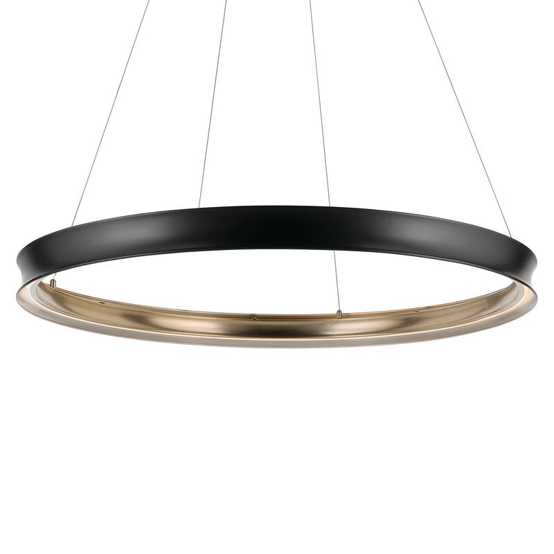 Larousse 49.5 Inch LED Chandelier in Black and Champagne Bronze