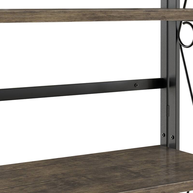 VECELO 62" Foldable 5-Tier Bookshelf Space Saving Tall Open Bookcase with MDF Shelves for Living Room Home Office Kitchen