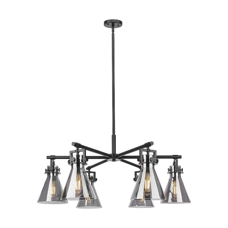 Innovations Lighting Downtown Urban - Newton Cone - 6 Light 26" Stem Hung Chandelier