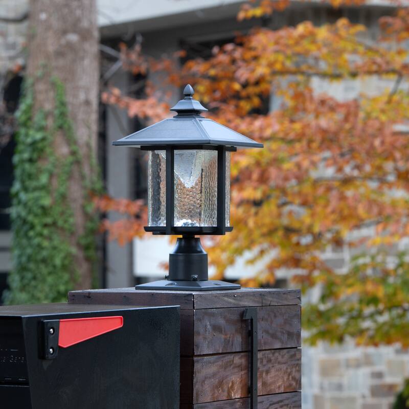 Casita Black Dusk to Dawn Solar 3' Fitter Post Light and Pier Mount
