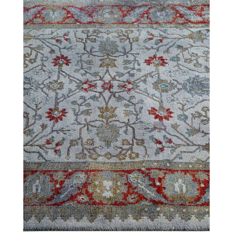 Overton Hand Knotted Wool Vintage Inspired Modern Contemporary Overdyed Gray Area Rug - 2' 8" x 4' 5"