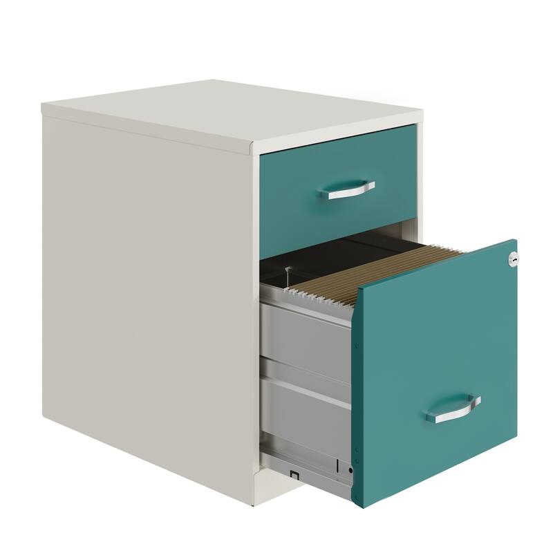 Space Solutions 18" Deep 2 Drawer Letter Width Vertical File Cabinet with Accessory Drawer - Multi