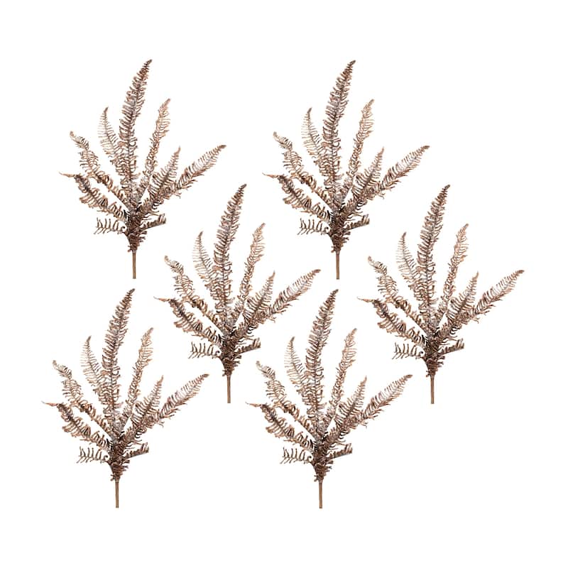 Icy Winter Fern Spray (Set of 6) - N/A