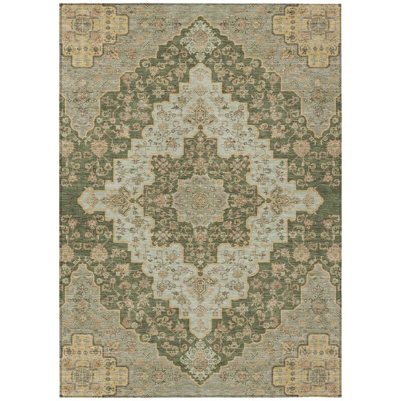 Machine Washable Indoor/ Outdoor Traditional Karachy Chantille Rug