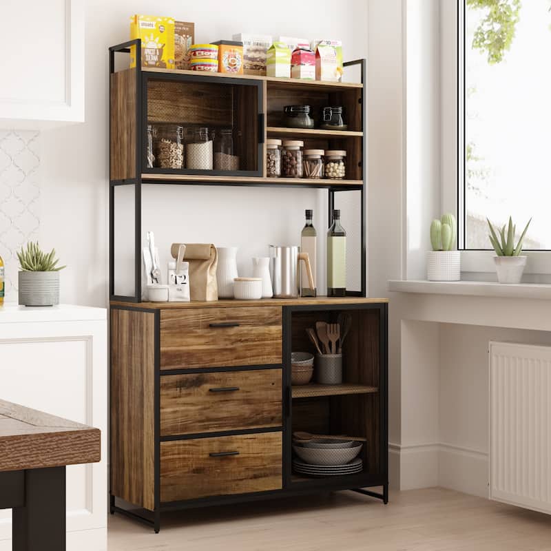 Kitchen Pantry Storage Cabinet Microwave Storage Cabinet Buffet