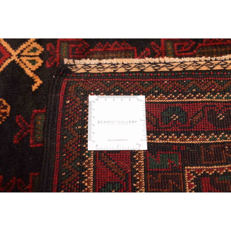 ECARPETGALLERY Hand-knotted Teimani Black, Red Wool Rug - 3'8 x 6'3