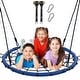 preview thumbnail 11 of 16, 40'' 750lbs Spider Swing Web Saucer Tree Swing for Kids Adults Blue