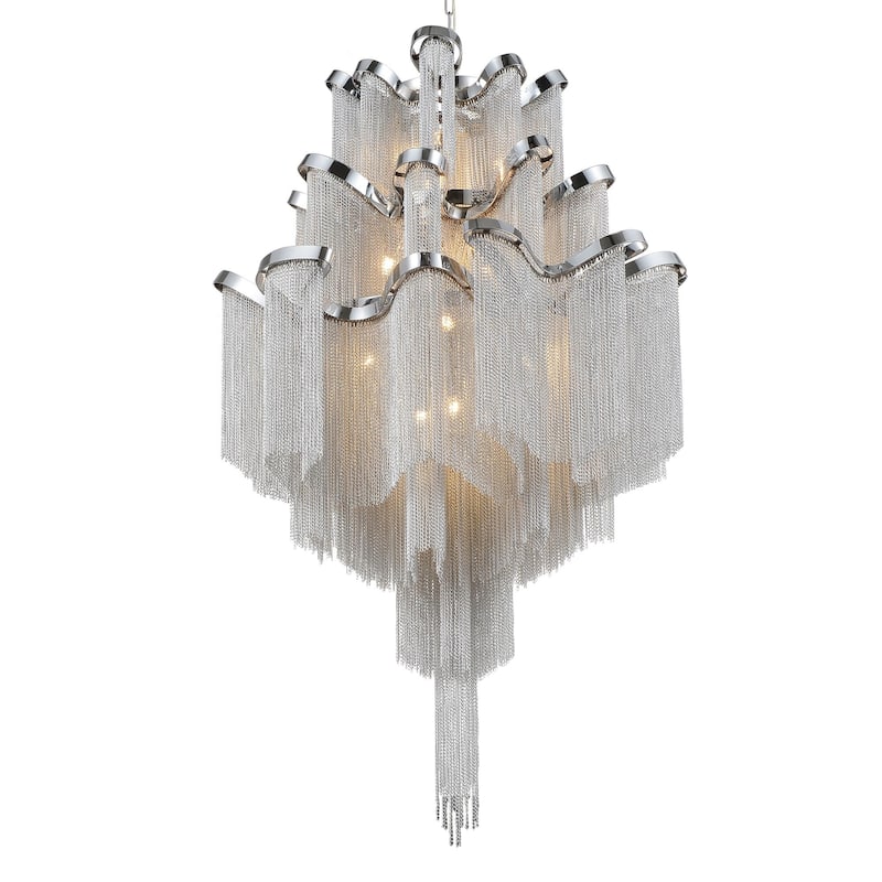 Daisy 17 Light 24in Chrome Down Chandelier - Chrome